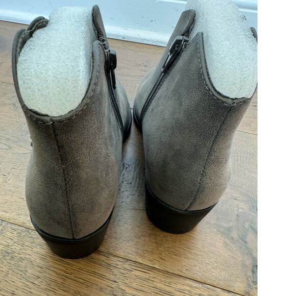 Mia Jaice Heeled Ankle Lasso Bootie Leather Gray Brown Womens 11 NWOB - Picture 4 of 5